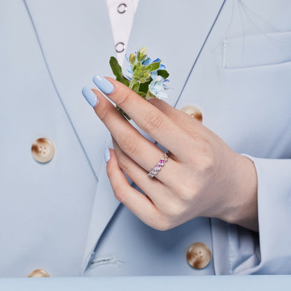 [Together]Delicate Vibrant Emerald Cut Daily Ring