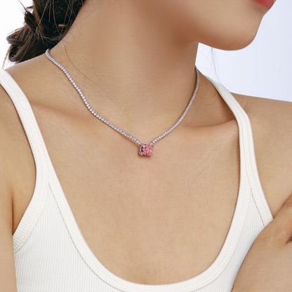 [Together]4.0 Carat Elegant Radiant Cut Necklace