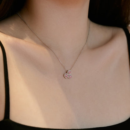 [Together]Elegant Flower Shape Pear Cut Necklace