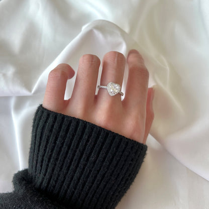 [Together]Eternity Splashy Romantic Heart Shape Lover Ring