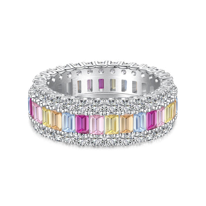 [Together]Dainty Colorful Radiant Cut Daily Ring