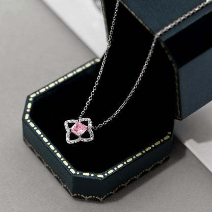 [Together]Exquisite Flower Shape Princess Cut Necklace