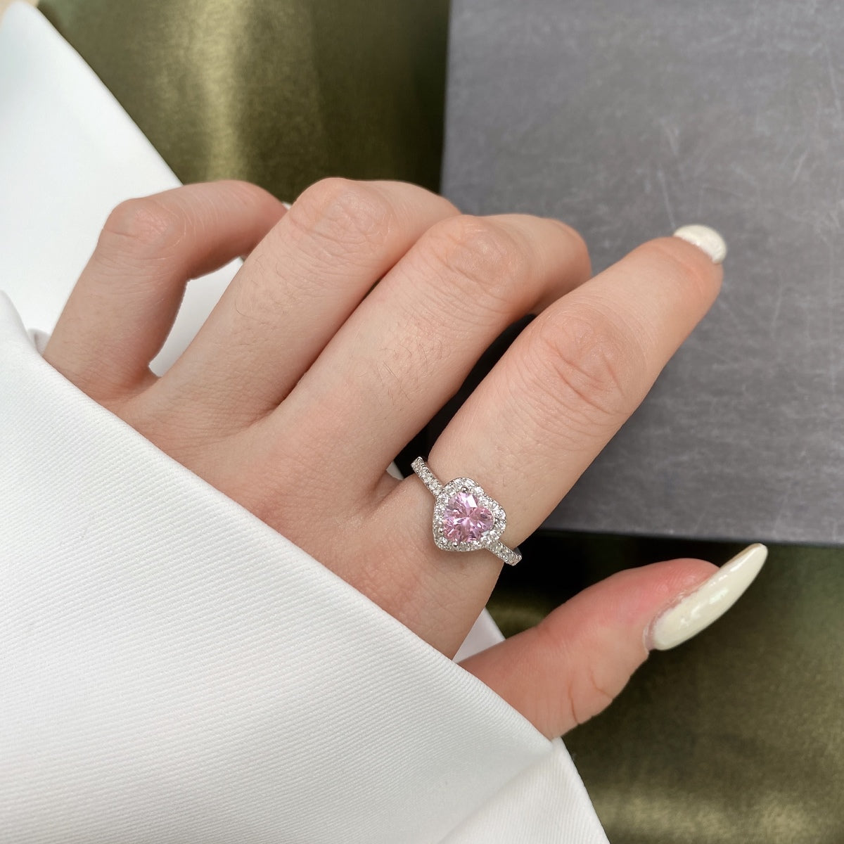 [Together]Eternity Splashy Romantic Heart Shape Lover Ring