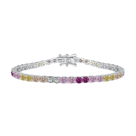 [Together]Radiant Colorful Round Cut Tennis Bracelet