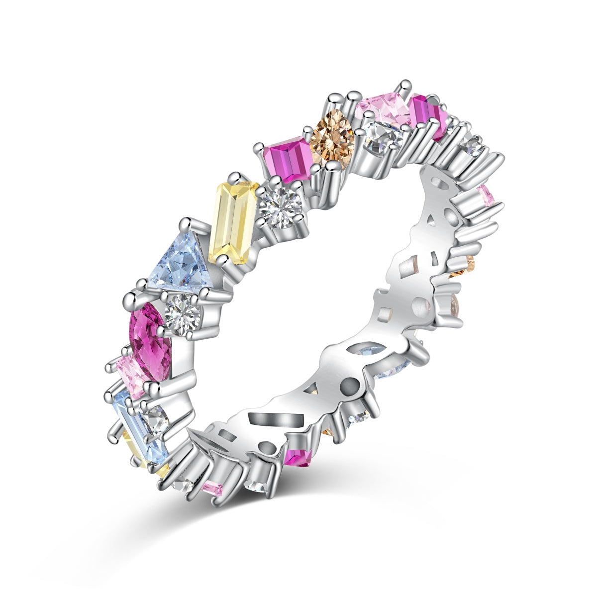 [Together]Dazzling Polychromatic Multi cut Daily Ring