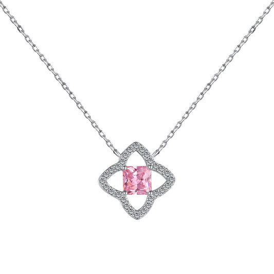 [Together]Exquisite Flower Shape Princess Cut Necklace