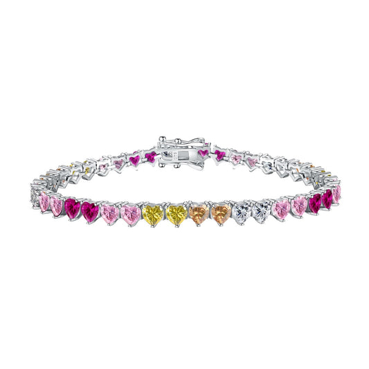 [Together]Luxurious Colorful Romantic Heart Shape Lover Bracelet