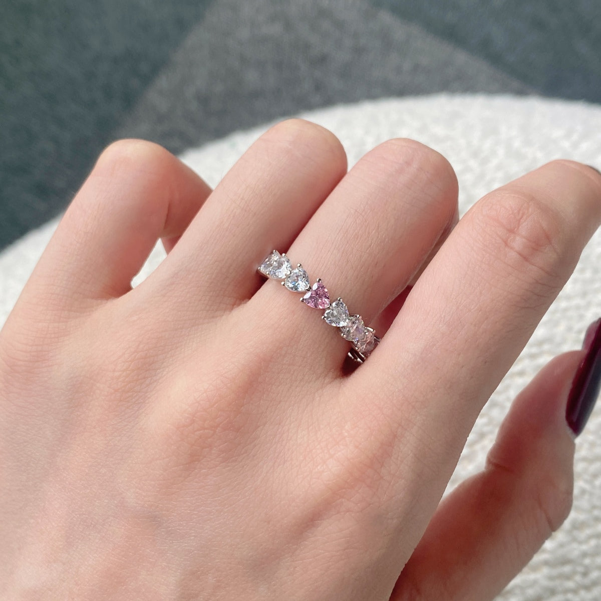 [Together]0.25 Carat Radiant Romance Heart Cut Lover Ring