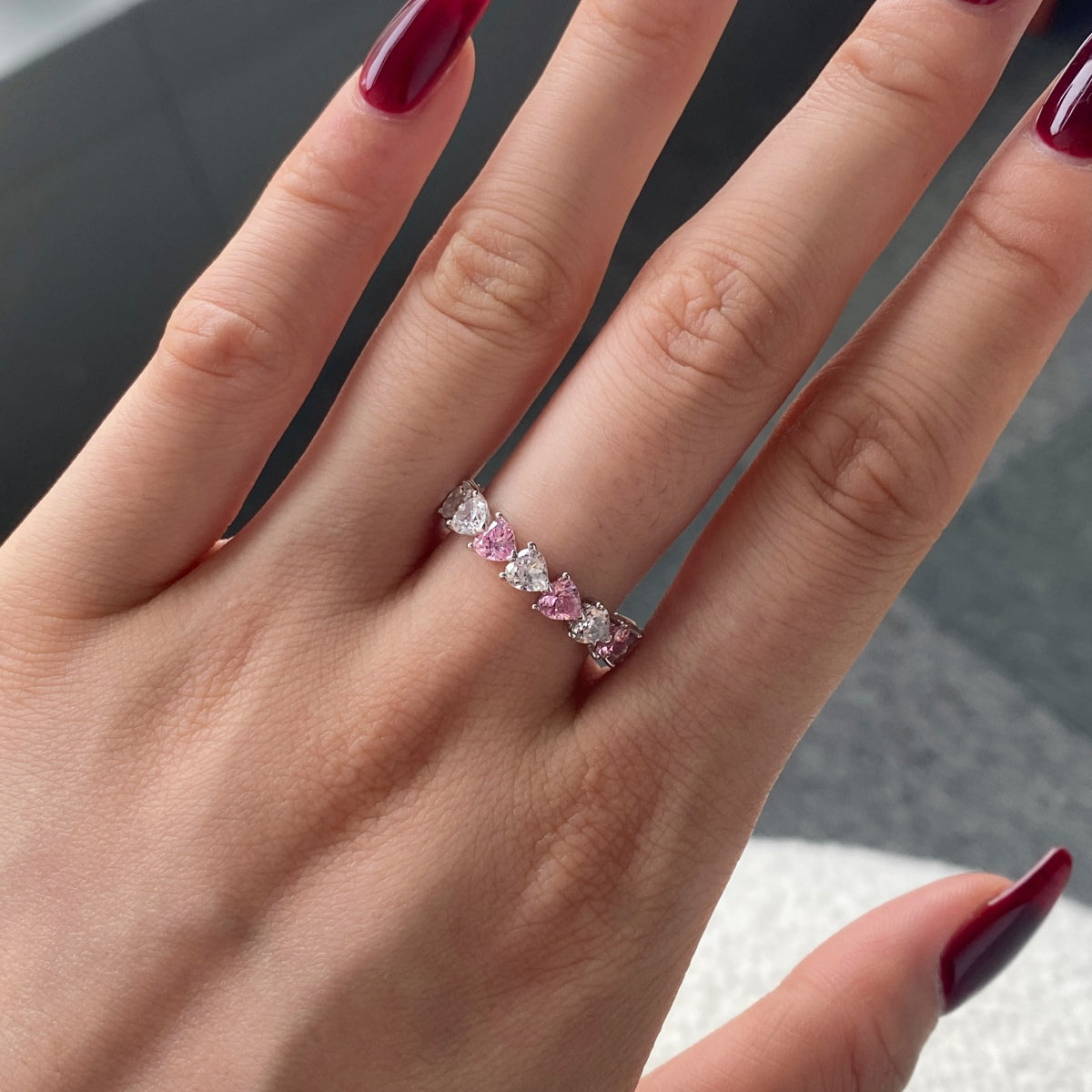 [Together]0.25 Carat Radiant Romance Heart Cut Lover Ring