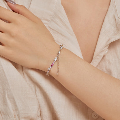 [Together]Romantic Heart Shape Round Cut Lover Bracelet