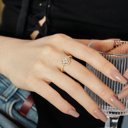 [Together]Four Leaf Clover Flower Design Ring