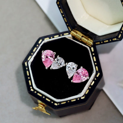 [Together]Dazzling Elegant Heart Cut Lover Earrings