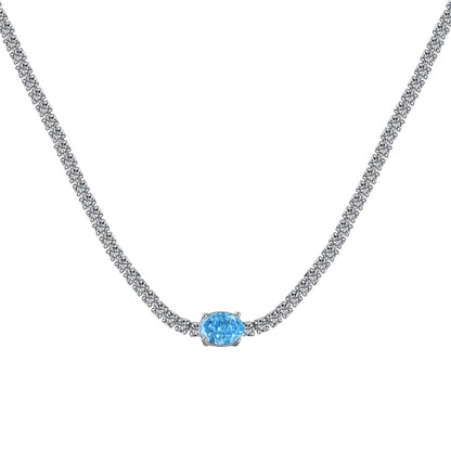 [Together]1.0 Carat Shining Oval Cut Necklace