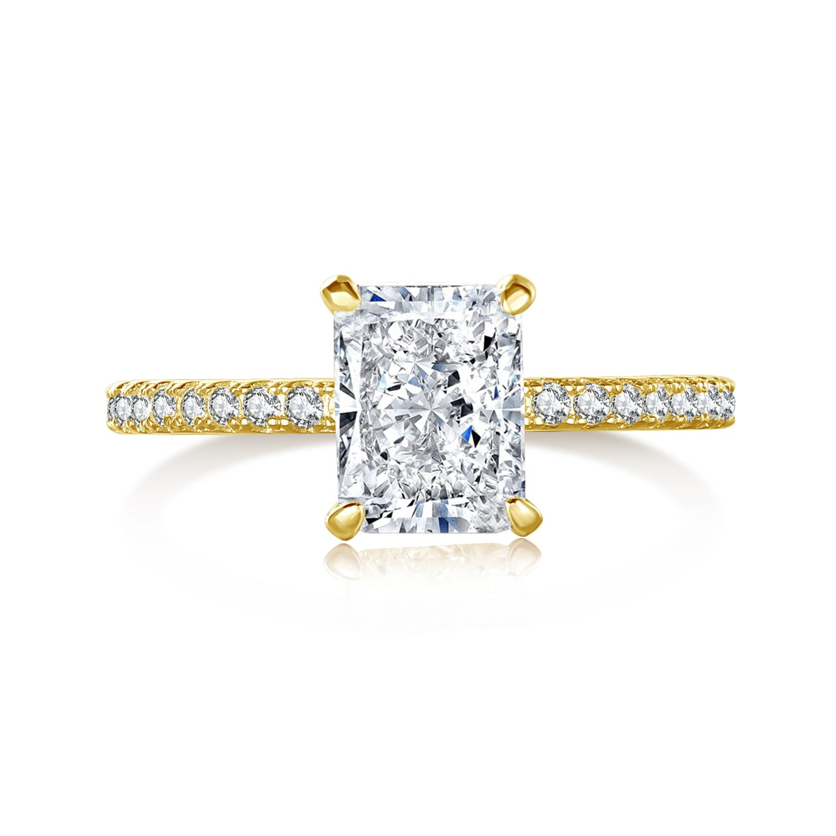 [Together]2.0 Carat Dazzling Sparkling Radiant Cut Party Ring