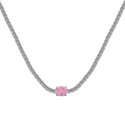 [Together]1.0 Carat Shining Oval Cut Necklace